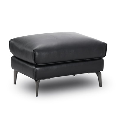 Cerellia 30.31" W Top Grain Leather Ottoman
