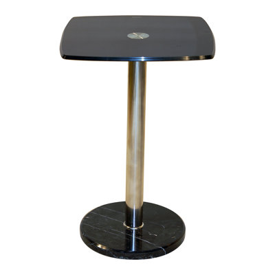 Myron Glass Top Pedestal Side Table Set