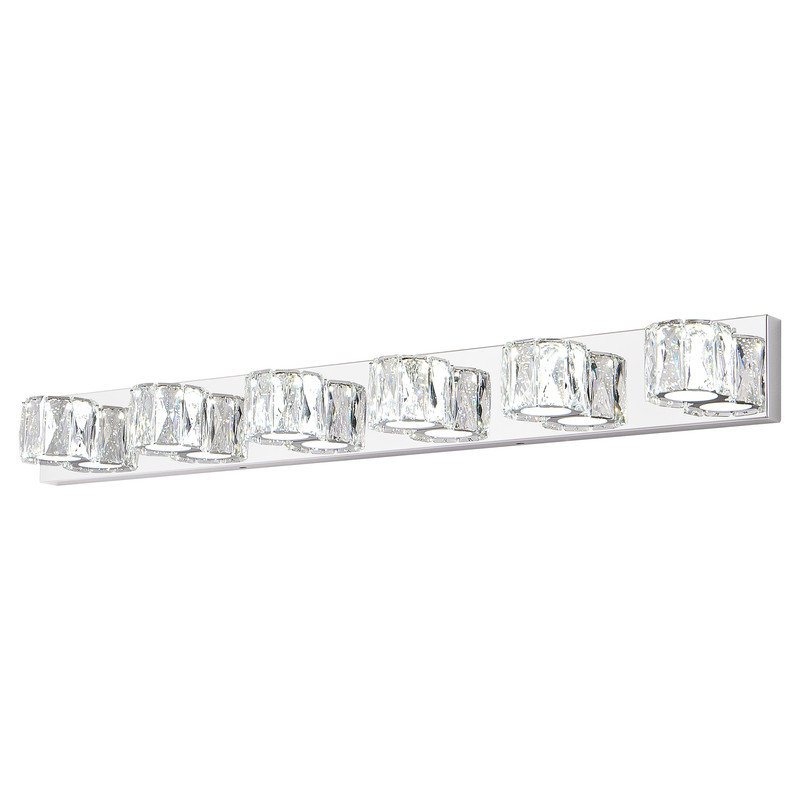 Applique murale moderne en cristal à 6 lumières DEL pour éclairage de meuble-lavabo