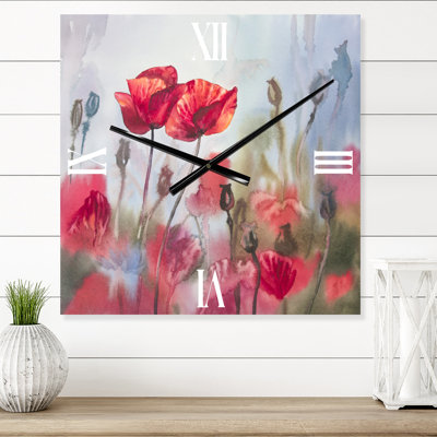 Horloge murale «Blopping Poppies in the Meadow»