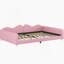 Lit de jour double rembourré en tissu sherpa avec dossier en forme de nuage, sans sommier tapissier, rose-104572559-104572557