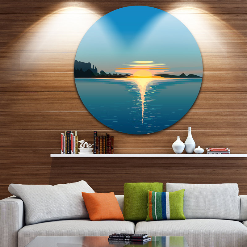 « sea lavaboing sun », impression sur métal, H 23 po x l 23 po x P 1 po