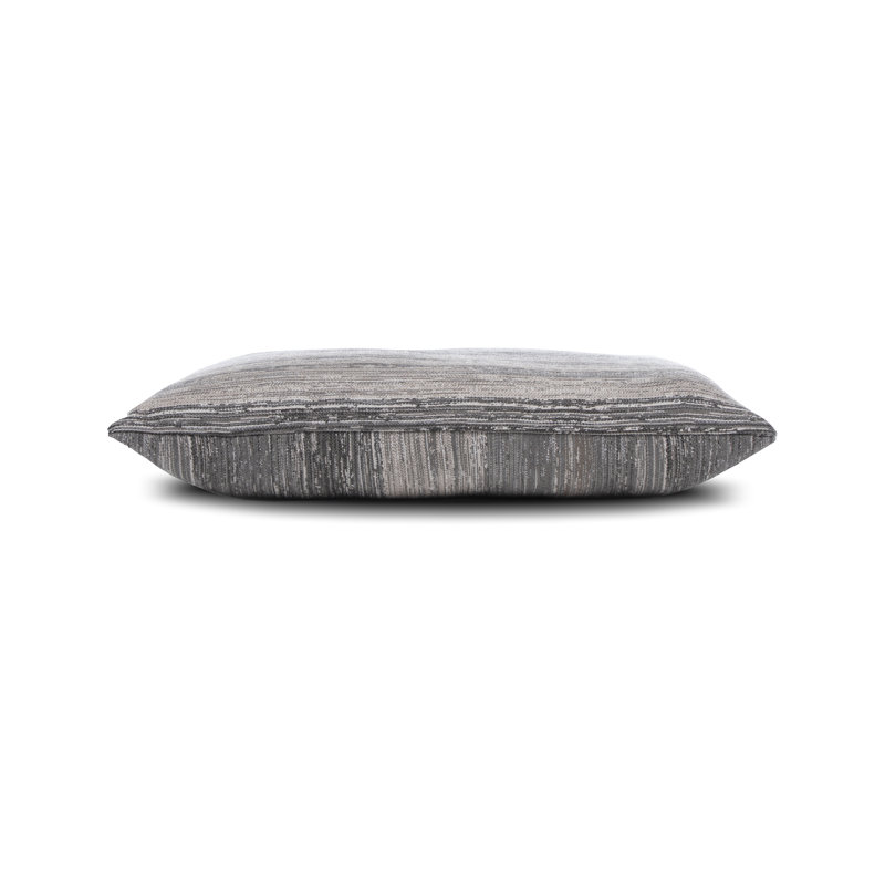 Textured Sunbrella® Lumbar Rectangular Outdoor Throw Pillow Cover & Insert, Grigio