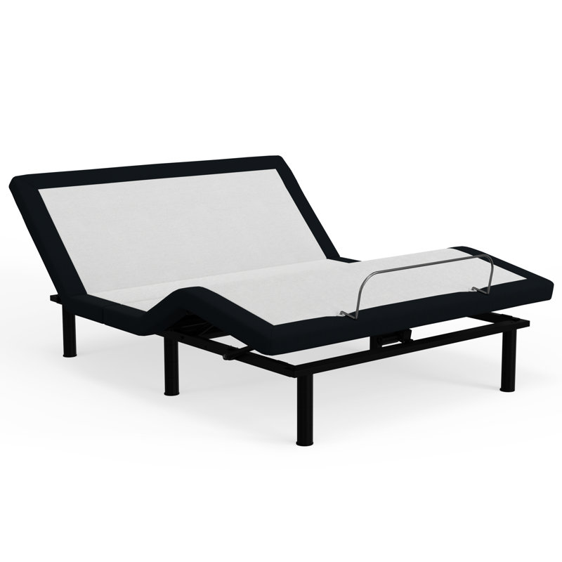 King Bed Base With Zero & Wireless Remote Massages Base: Massages, Charging, White