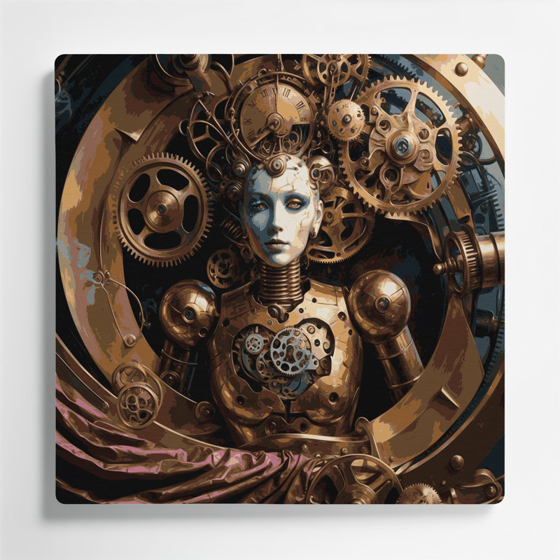 Art mural en métal Sci Fi, H 384 po x l 384 po x P 0,05 po