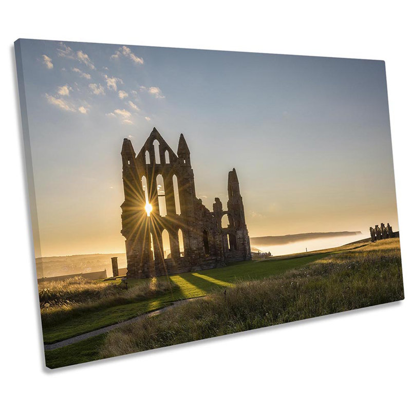 Whitby Abbey Sunset - Wrapped Canvas Print, 30.5cm H x 45.7cm W x 2cm D