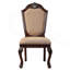 Chaise d'appoint Chateau De Ville (ensemble de 2), tissu et espresso 64077A