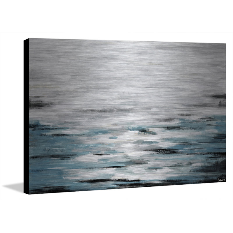 « reflective sea », reproduction sur toile tendue, H 8 po x l 12 po x P 1,5 po, Métal