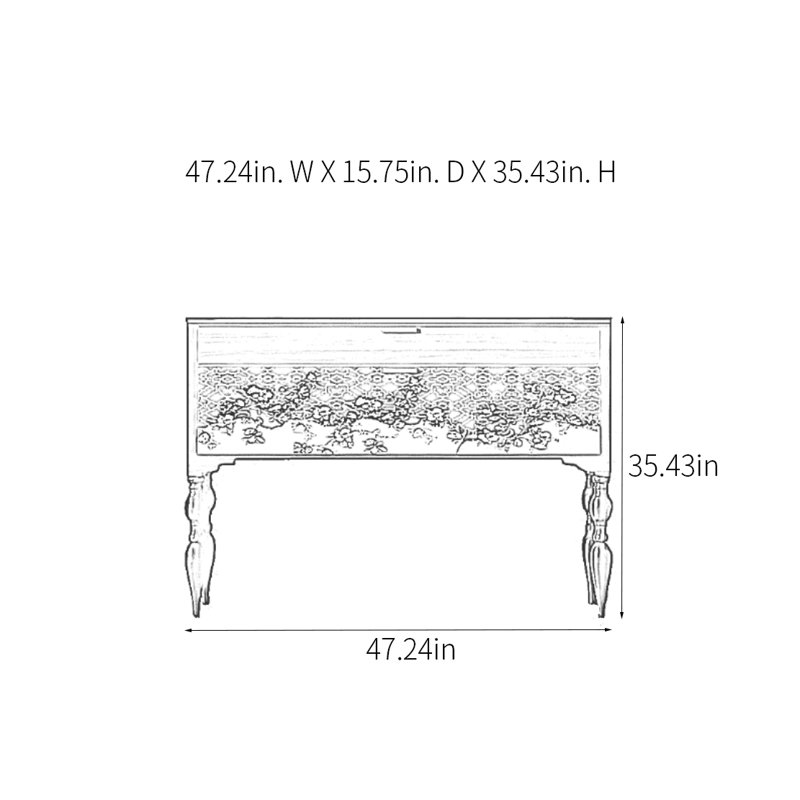 Console rétro avec tiroirs, Brun