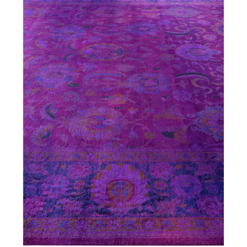 Overdyed One-of-a-Kind 9' 2" X 12' 5" Hand Knotted Area Rug