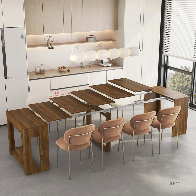 Extendable Foldable Wooden Dining Table (Rectangle)