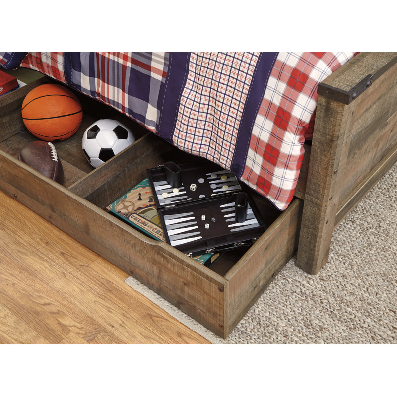 Lit simple avec commode et table de chevet Trinell