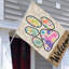 Drapeau de bienvenue Paw Print Bunny Peeps, pour intérieur et extérieur, L 70 x l 47