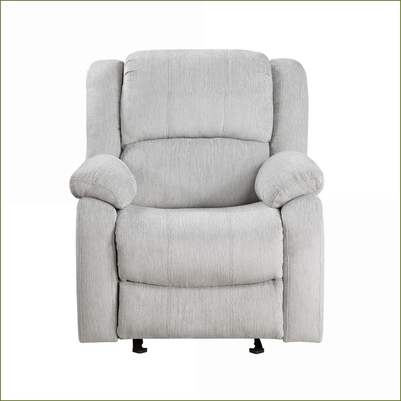 Recliners Modern Gliding Recliner with Pillowtop Arms – Slate Gray Chenille, Solid Wood Frame | Slate Gray | Solid Wood