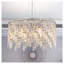 Luxueux lustre rond en cristal argenté - Luminaire suspendu tambour contemporain pour salle à manger, salon et vestibule