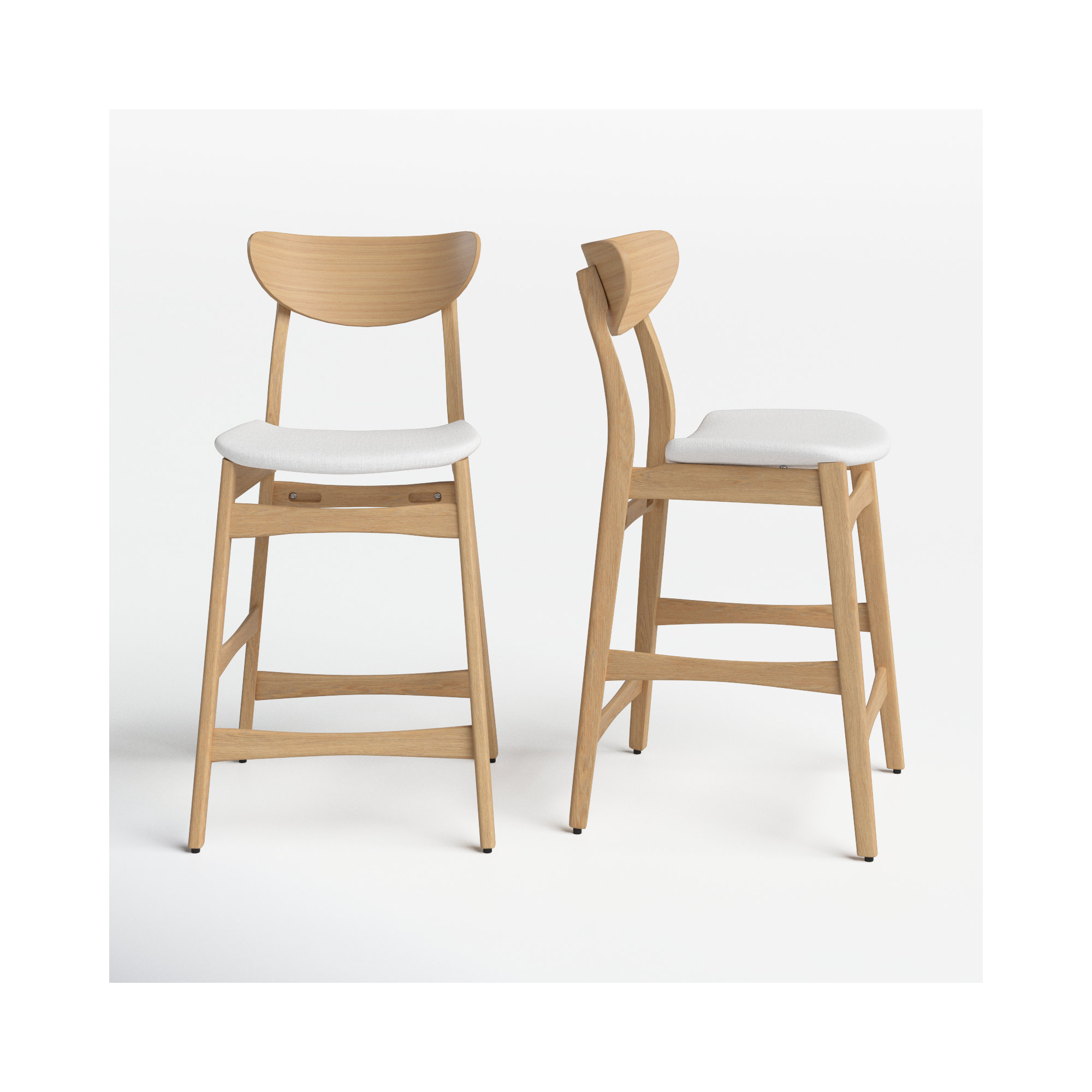 Fitz 24" Counter Stool, Light Beige, Oak
