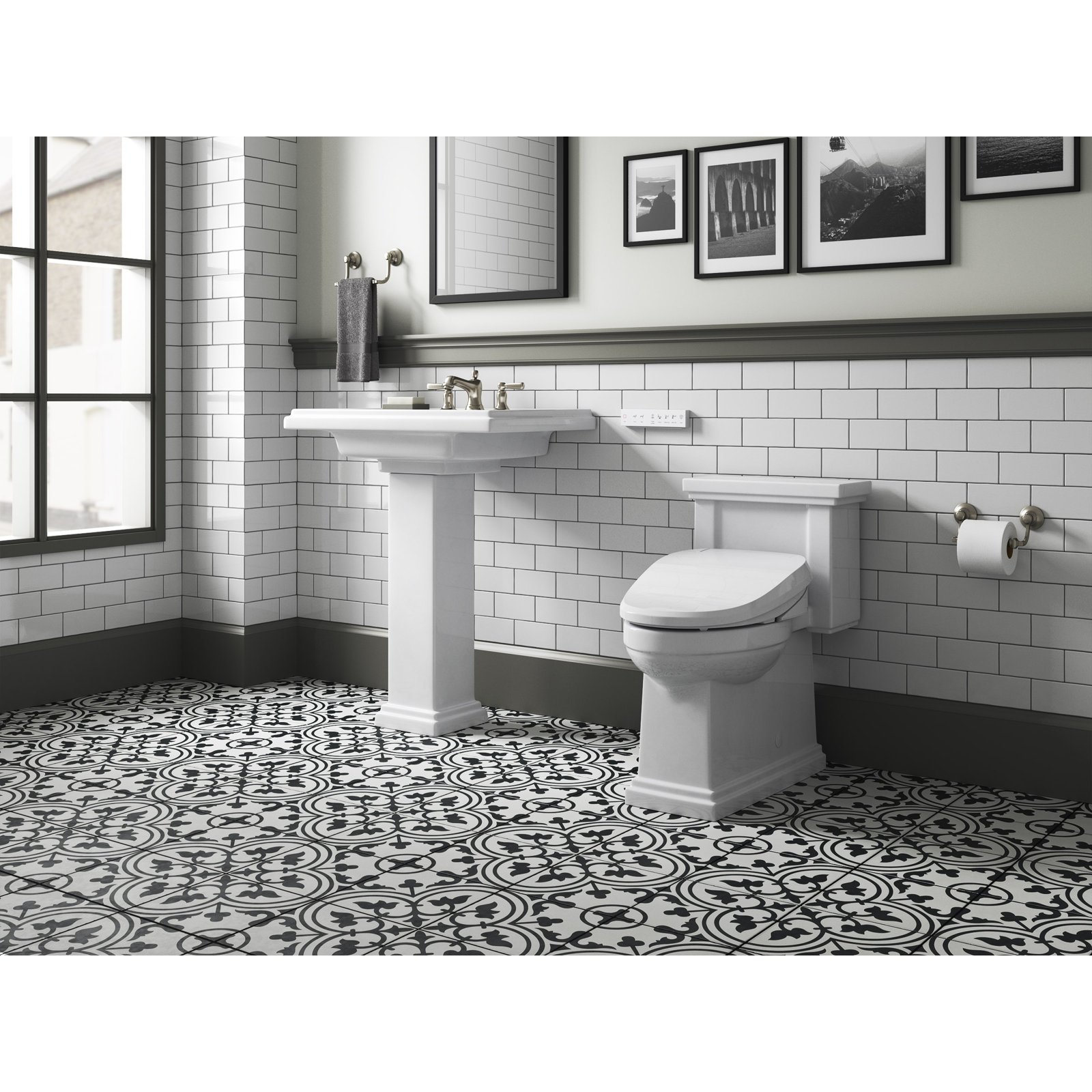 Bancroft Widespread Bathroom Faucet with Drain, Vibrant Brushed Nickel