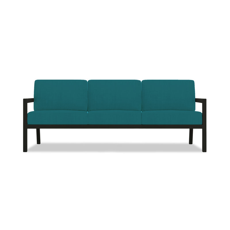 Vivant 83" Wide Outdoor Patio Sofa with Sunbrella® Cushions, Black, Canvas Charcoal Sunbrella® Canvas