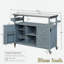 Îlot de cuisine extérieur avec armoire de rangement, plateau en acier inoxydable, support à épices et porte-serviettes