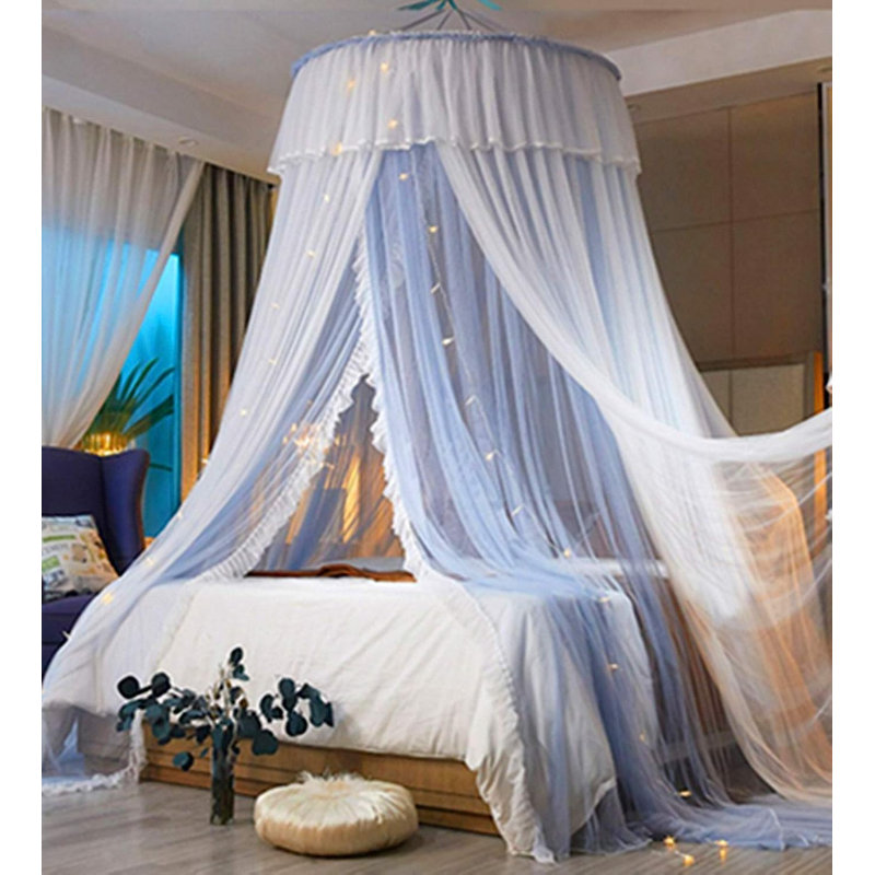 Bed Canopy, Light Gray/White