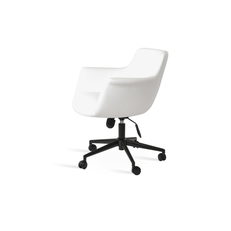 Bottega Lounge Office Chair, Chrome, White