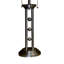 Lampe de table 27 "en métal argenté" avec finition argentée et abat-jour en lin blanc