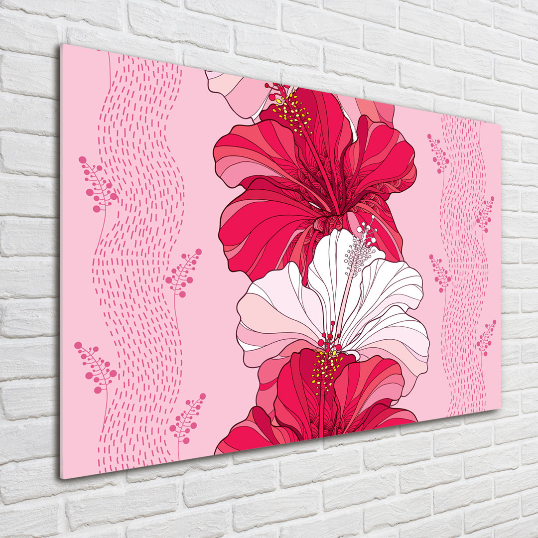 Glasbild Hawaiianische Blumen