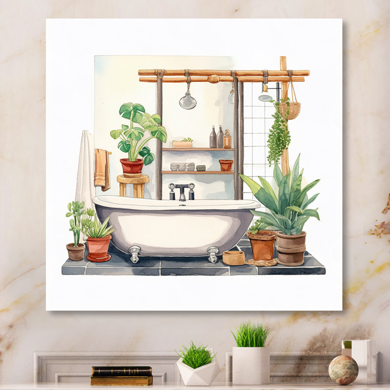 Décor de salle de bain naturel XXX, H 34 po x l 44 po x P 1,5 po, Toile tendue