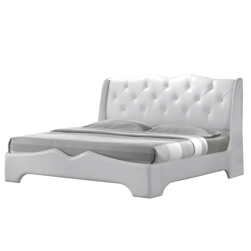 Kogan Upholstered Leather Platform Bed , Queen