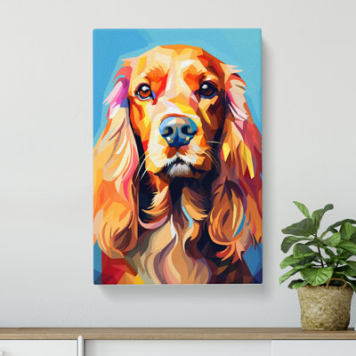 Cocker Spaniel Geometric No.3 - Wrapped Canvas