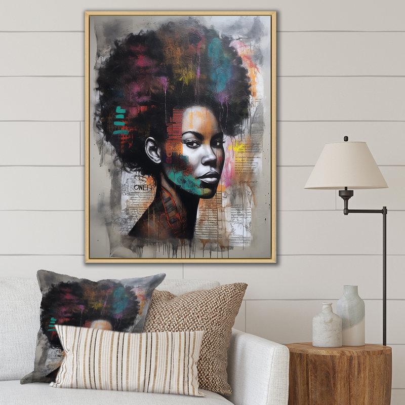 Urban Urban contemporain africain, H 20 po x l 12 po x P 1 po, Cadre naturel flottant