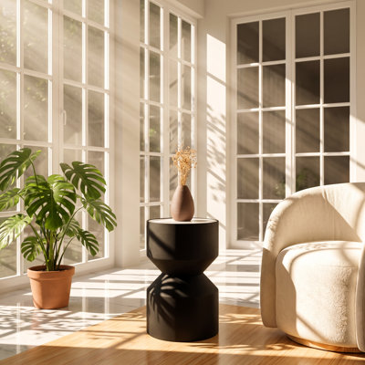 Table de bout cylindrique ronde à cadre en métal l 12 po x P 12 po x H 20 po ExpoBazar