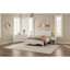 Ensemble de chambre à coucher de style rétro 4 pièces, lit plateforme grand avec un design élégant, table de chevet et commode avec poignée en métal-1951370426