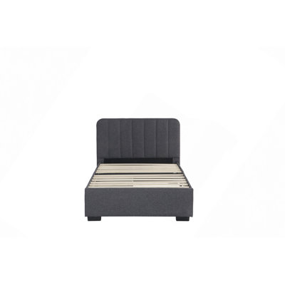 Modern Bed, Platform Bed Frame With 2 Storage Drawers And Headboard With USB, Linen Fabric Simple Style, Wooden Slats Support, No Box Spring Needed