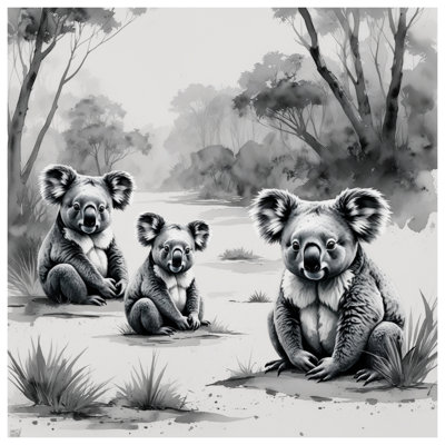 Édredon Koalas In Forest Landscape