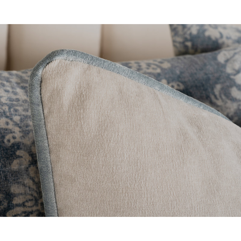 Birch Lane Hamilton Denim Farmhouse 7-Piece Duvet Cover Set, King Duvet Cover + 6 Additional Pieces, Blue Damask