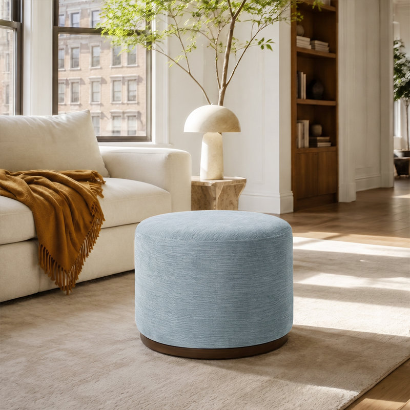 Pouf pivotant rembourré 22,5 po, Bleu