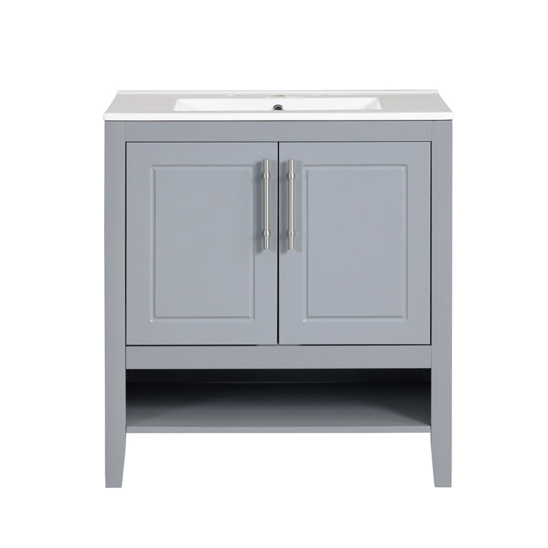 Meuble-lavabo chic avec des fonctions pratiques pour des salles de bain élégantes, Gris