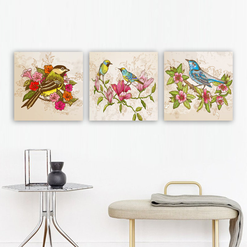 Superbe ensemble de peinture sur toile décorative (3 pièces), 100% toile, taille totale: 11,8 x 35,4 pouces | 100% cadre en bois, épaisseur: 1,2 po | Parfait pour le salon, la chambre à coucher et le bureau, collection d'art accrocheuse