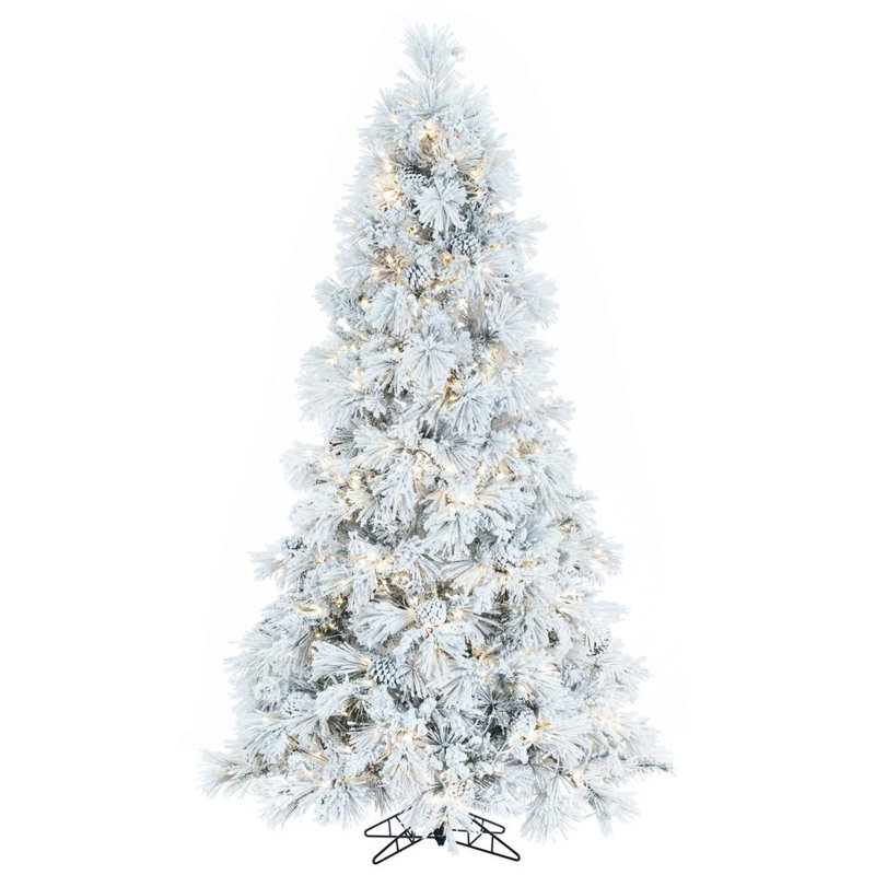 9' H Lighted Artificial Pine Christmas Tree