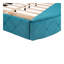 Lit plateforme tapissier grand en velours avec tête de lit à oreilles et 1 grand tiroir, 2 tabourets de rangement latéraux (bleu)-144642427