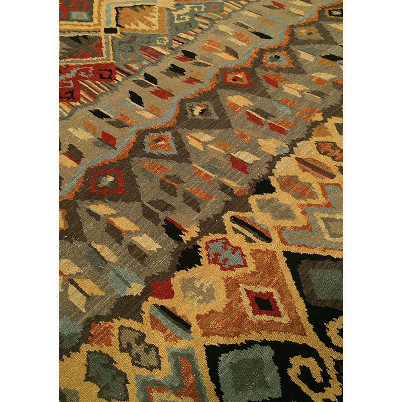Billye Wool Geometric Area Rug, Rectangle 2' x 3', Red/Gray