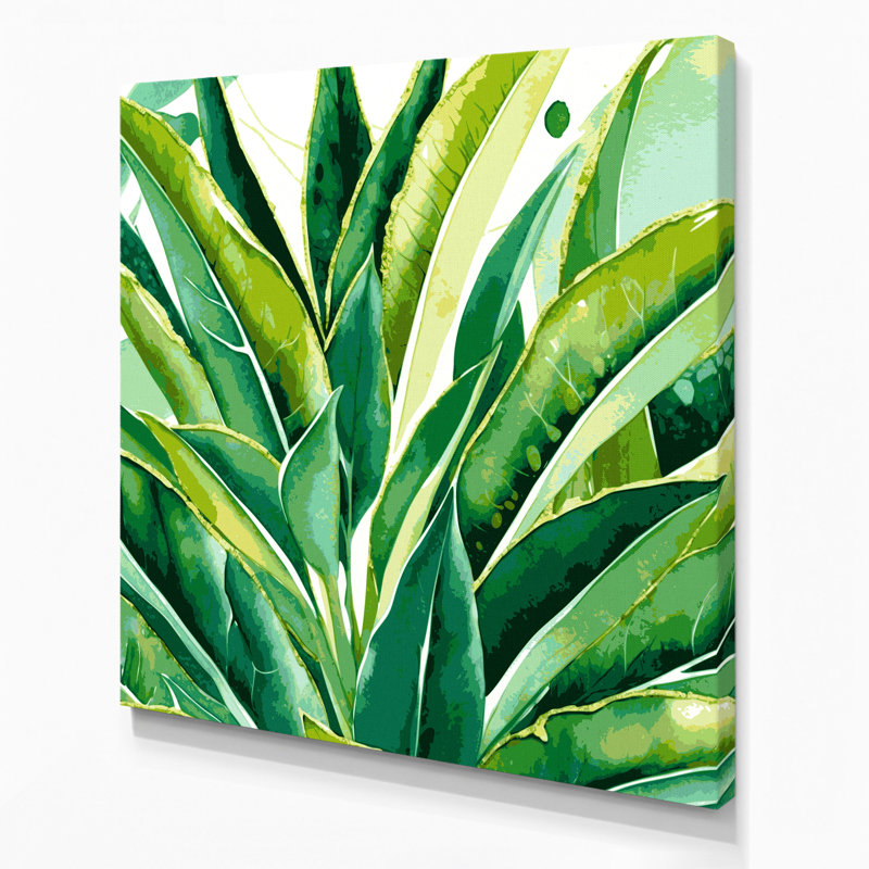Art mural sur toile Botanical Jade, H 12 po x l 12 po