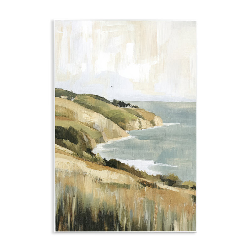 Plaque murale Serene Cliff in Morning Light, design par Petal Prints Design, 19 cm x 13 cm