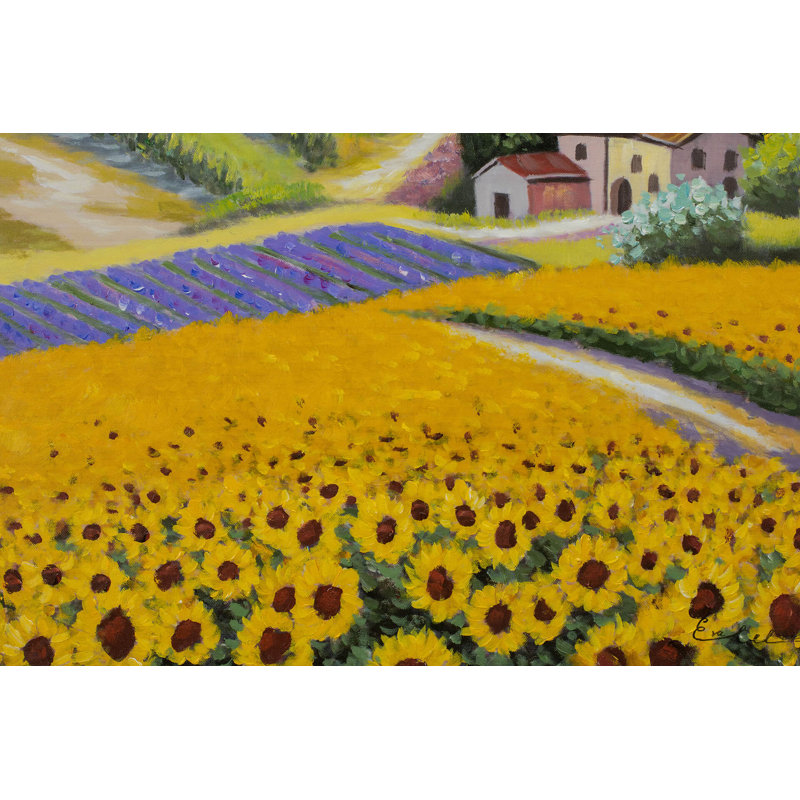 Hand -painted acrylic painting of summer nostalgia