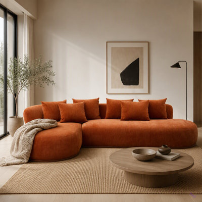 Canapé modulaire en L surdimensionné de 134,63 po avec méridienne faisant face à la gauche et assise profonde pour salon