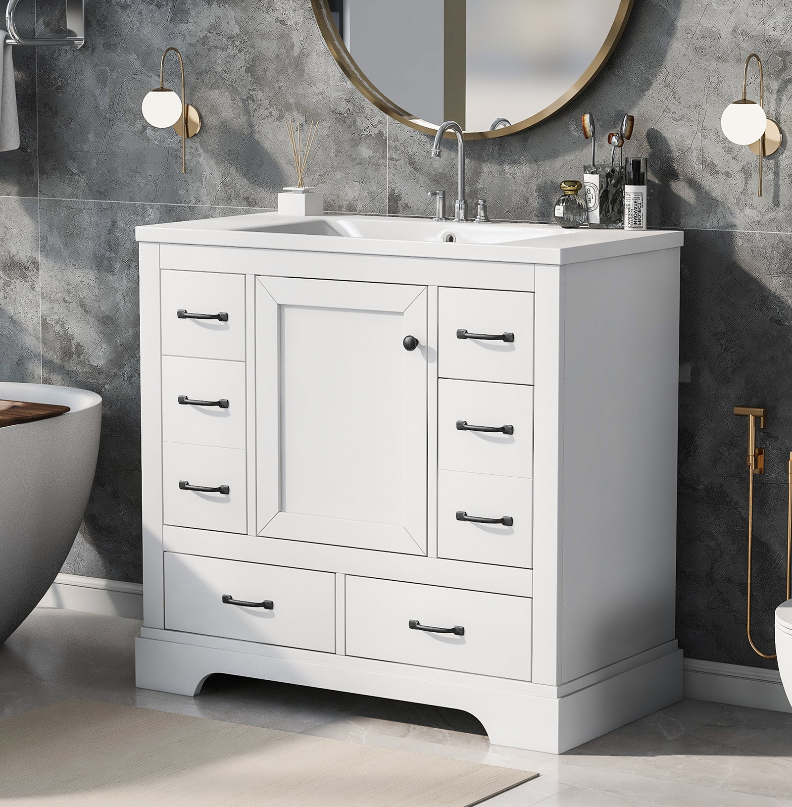 Red Barrel Studio® Bernando 36'' Free Standing Single Bathroom Vanity ...