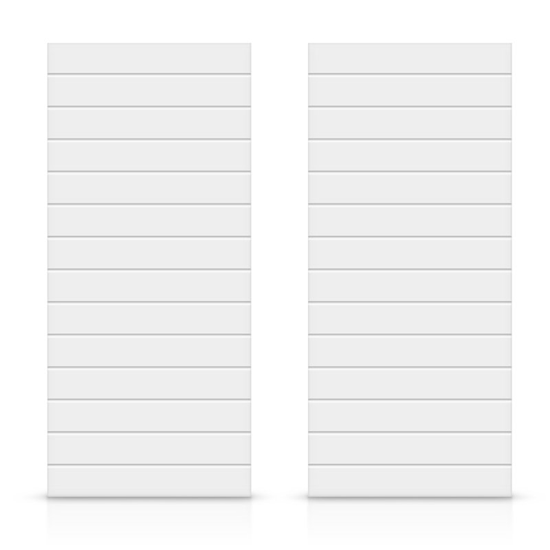 Portes de placard coulissantes à panneaux en bois manufacturé, Crème clair, 72 po x 96 po