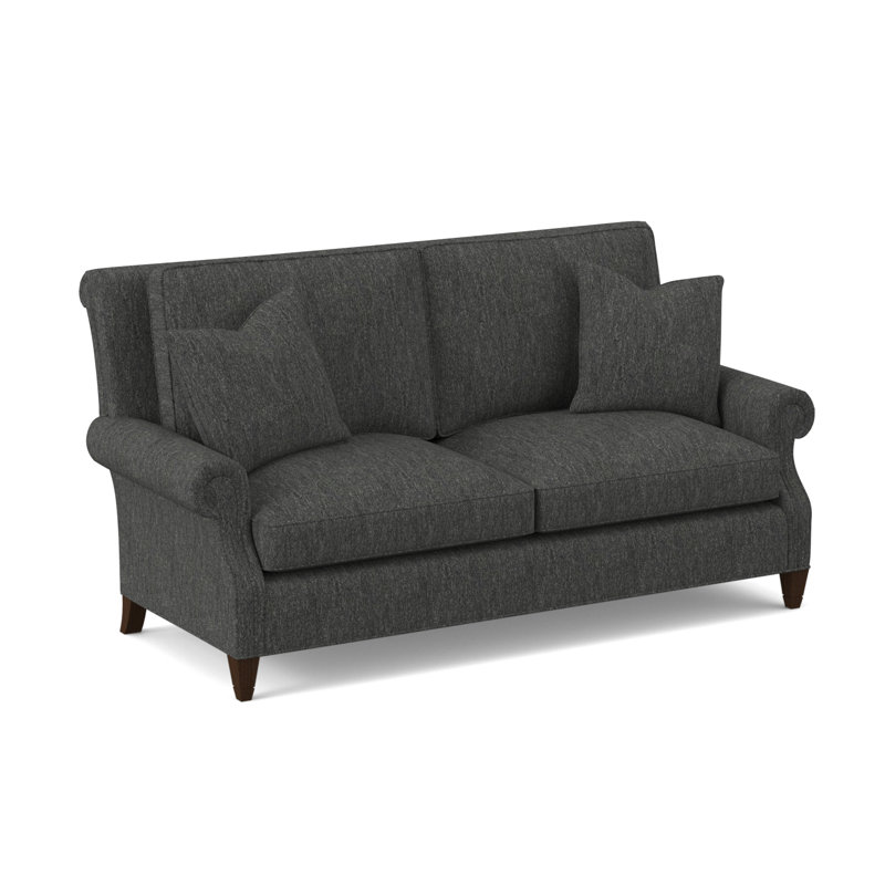 Library Sofa, American Walnut, Margaret Lipstick Polyester Blend