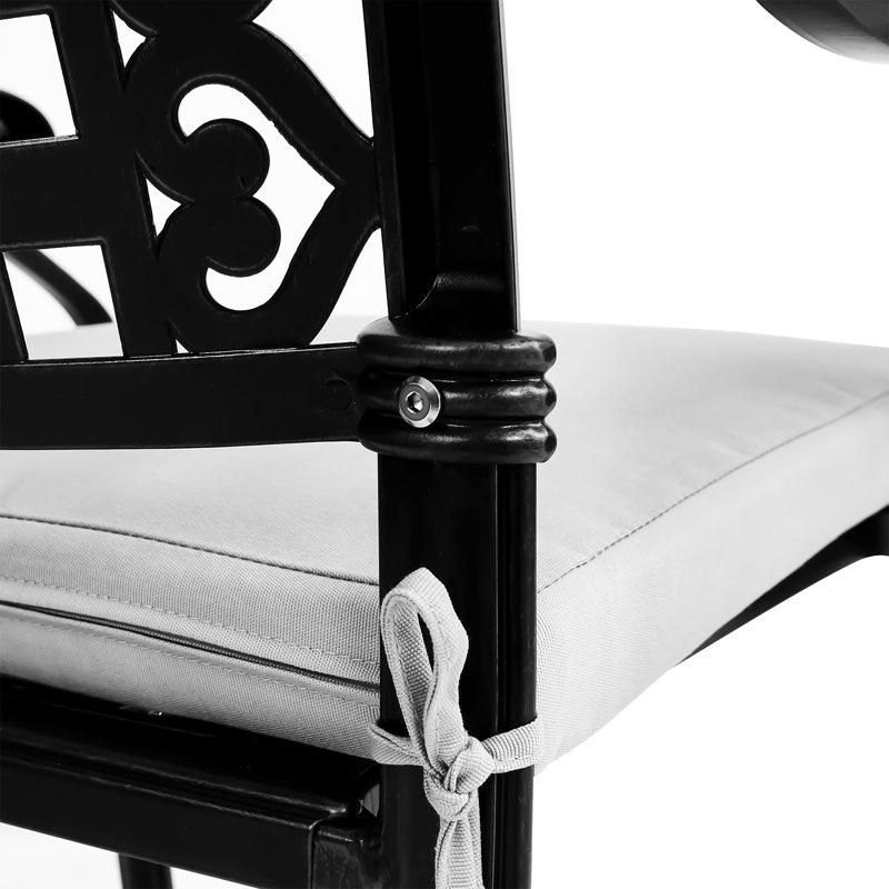 Remus Stacking Patio Dining Side Chair with Cushion